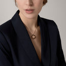 LOVE Pendant 3 Diamonds Yellow Gold Necklace CR107 - TUZZUT Qatar Online Shopping