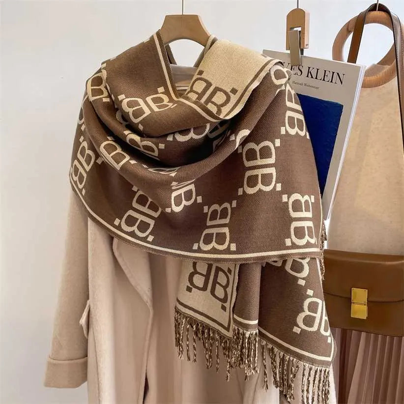 Letter Print Cashmere Scarf BB1212 Letter Print Cashmere Scarf BB1212