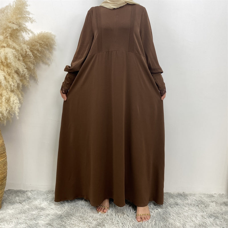 Women's Long Sleeve Solid Color Jalabiya L 451354