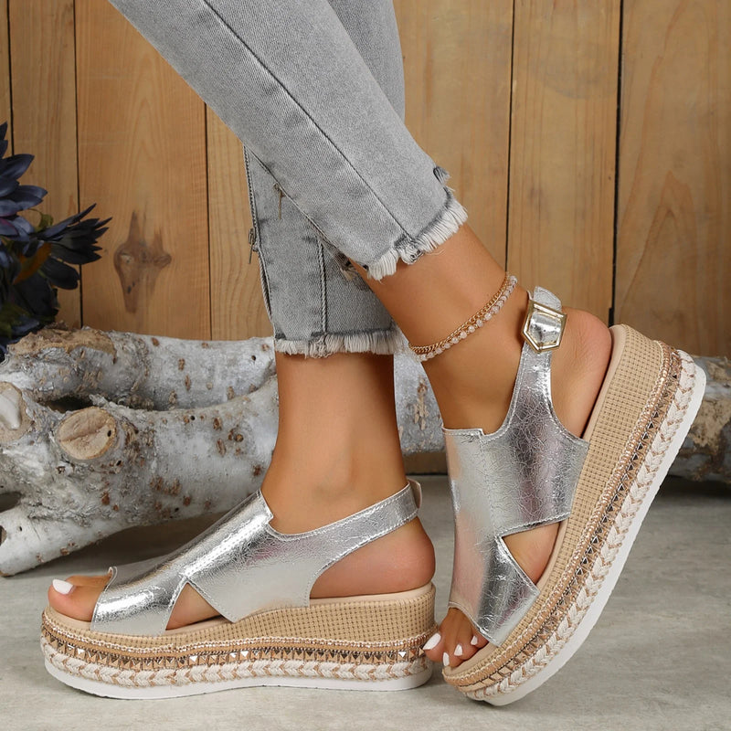 Cork Espadrilles Wedge Sandals WS369 - TUZZUT Qatar Online Shopping