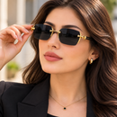 Luxury Rimless Rectangular Sunglasses-43