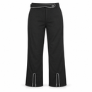 Women’s Black Contrast-Trim Split-Hem Trousers 61392 - M