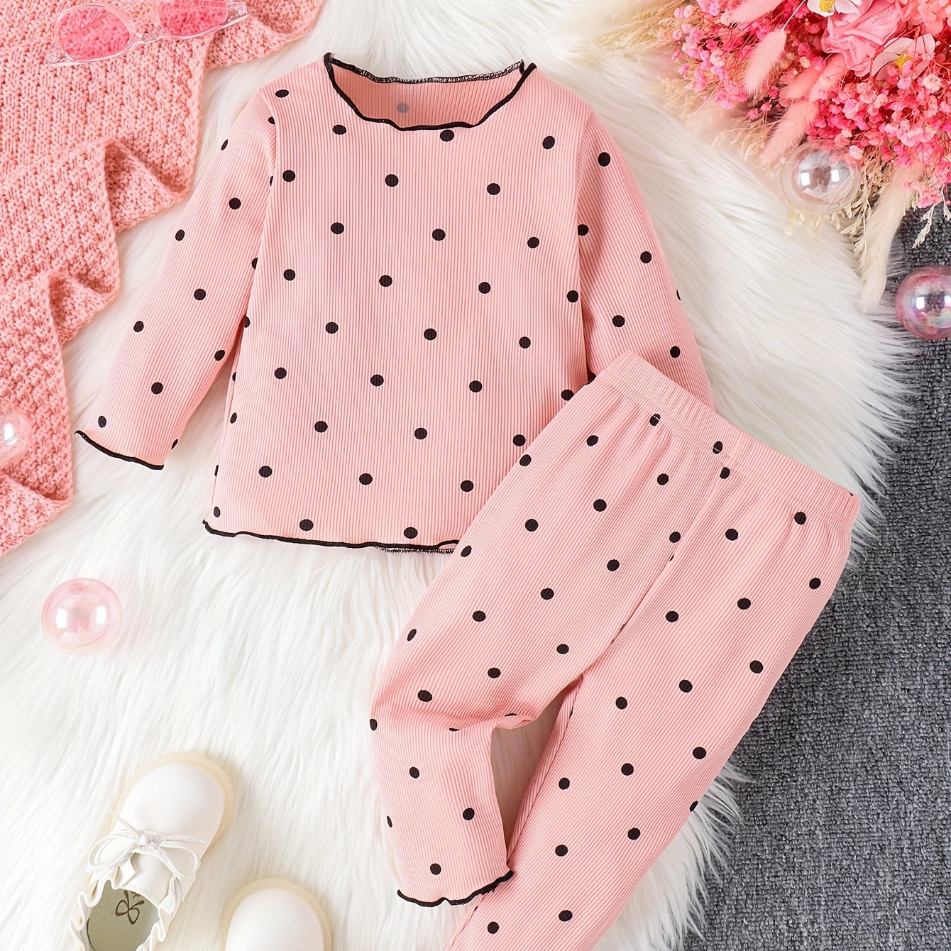 Children Girls Baby Floral Long Sleeve Home Sleepwear Set 1548024 Children Girls Baby Floral Long Sleeve Home Sleepwear Set 1548024