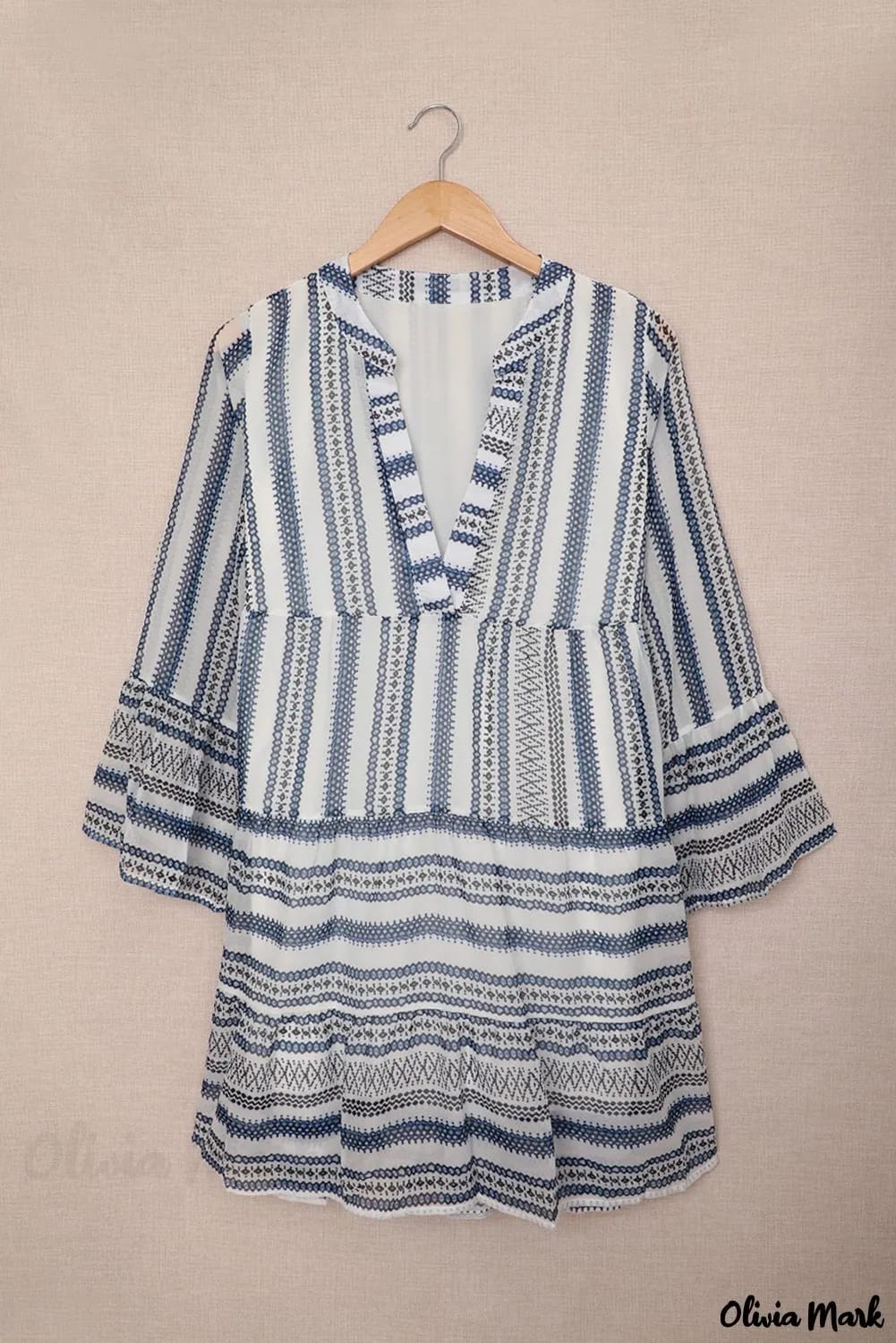 Women's V Neck Long Sleeve Ruffle Dress Casual 0505 Women's V Neck Long Sleeve Ruffle Dress Casual 0505