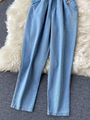 Stylish Womens Blue Belted Jumpsuit 55478 - TUZZUT Qatar Online Shopping