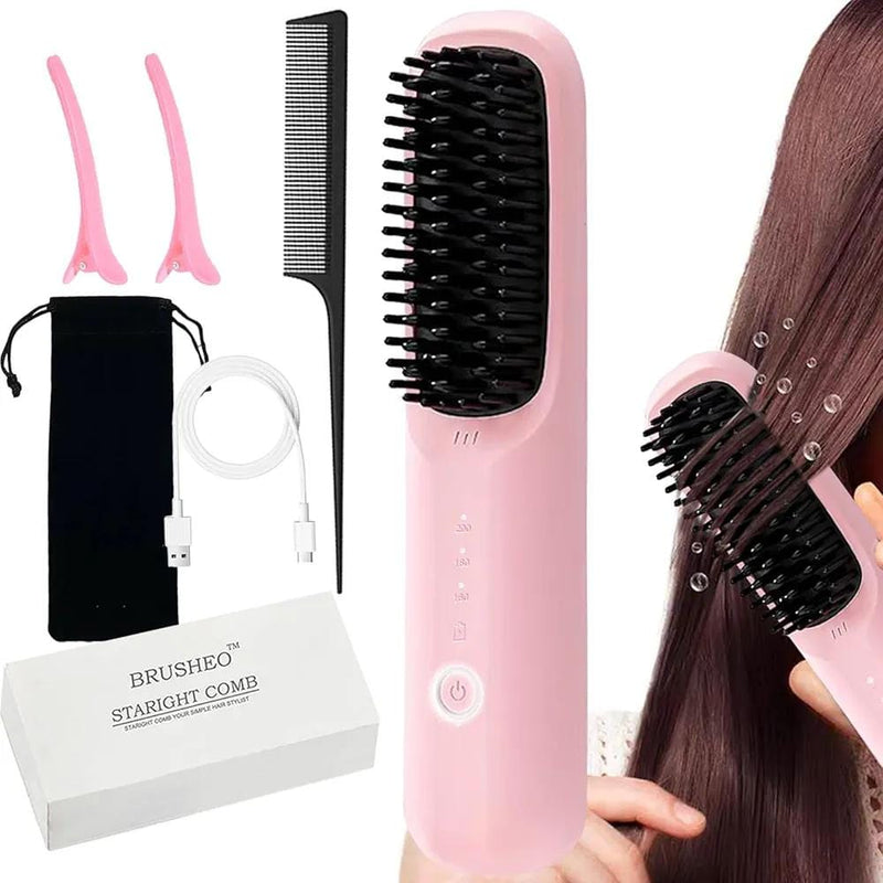 Rechargeable Hair Straightener Brush MS001 - TUZZUT Qatar Online Shopping