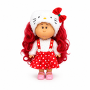 Kids 24Cm Cute Yellow Bear Outfit Doll with Orange Striped Pants & Pink Shoes