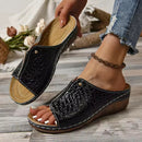 Crocodile Print Platform Sandals 387574 - TUZZUT Qatar Online Shopping