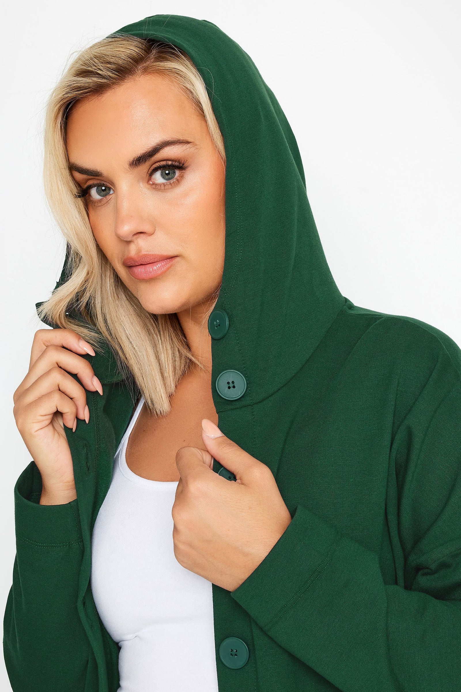 Curve Button Through Hooded Maxi Jacket 55943 Curve Button Through Hooded Maxi Jacket 55943
