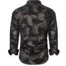 Long Sleeve Leaf Designer Slim Fit Shirt  S4944514 - TUZZUT Qatar Online Shopping