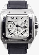 Santos Chronograph Stainless Steel Automatic Leather Watch Men CR202 - TUZZUT Qatar Online Shopping