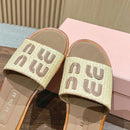 Raffia Effect Fabric Slippers Apricot SL37 - TUZZUT Qatar Online Shopping