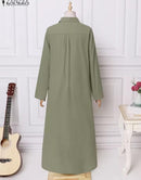 Women's Blouse Dress, Loose Long Sleeve Maxi Dress   S1569600 - TUZZUT Qatar Online Shopping