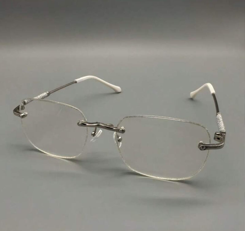 Silver Galaxy Style Frameless Reading Glasses +1.00 RG09 - TUZZUT Qatar Online Shopping