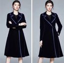 Women Velvet Long Windbreaker Coat   B-381932 - TUZZUT Qatar Online Shopping