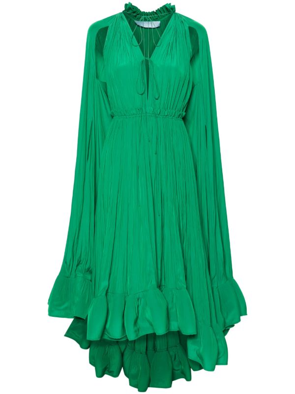 Big Swing Irregular Ruffles Party Maxi Dresses for Women Cape Sleeve Spliced Lace Up Pleated Dress 07060035 Big Swing Irregular Ruffles Party Maxi Dresses for Women Cape Sleeve Spliced Lace Up Pleated Dress 07060035