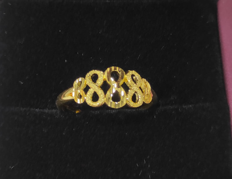 Infinity Yellow Gold Ring DN2067 - TUZZUT Qatar Online Shopping