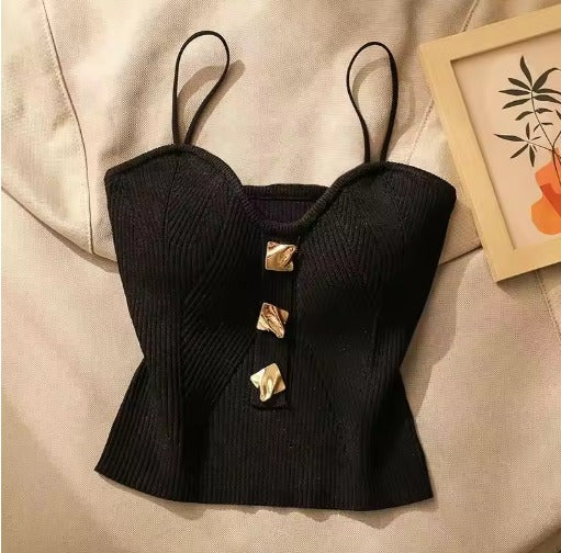 Women Fashion Knitted Crop Top Female 496807 - TUZZUT Qatar Online Shopping