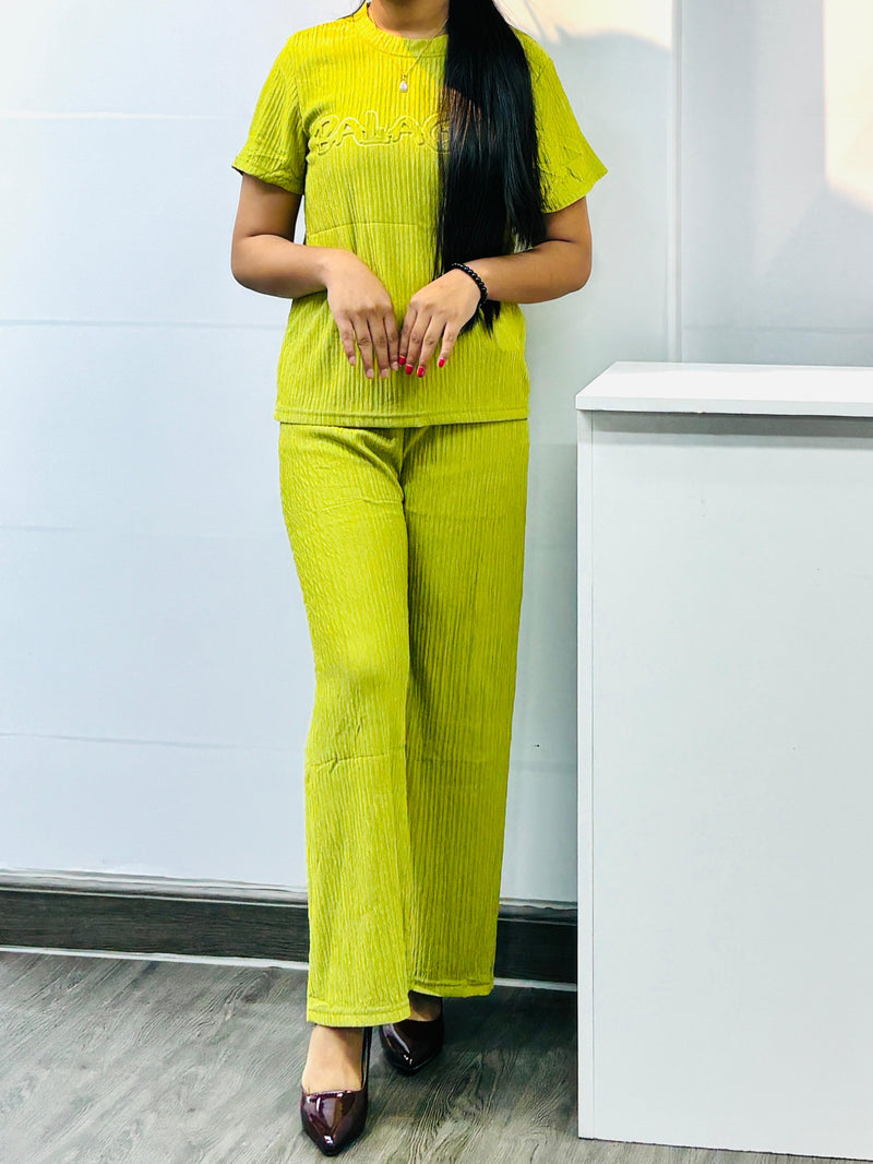 Women Trendy Round Neck Summur Crop Co-ord Set TZ4514 - TUZZUT Qatar Online Shopping