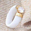 White Cubic Zirconia Finger Ring FR11 - TUZZUT Qatar Online Shopping