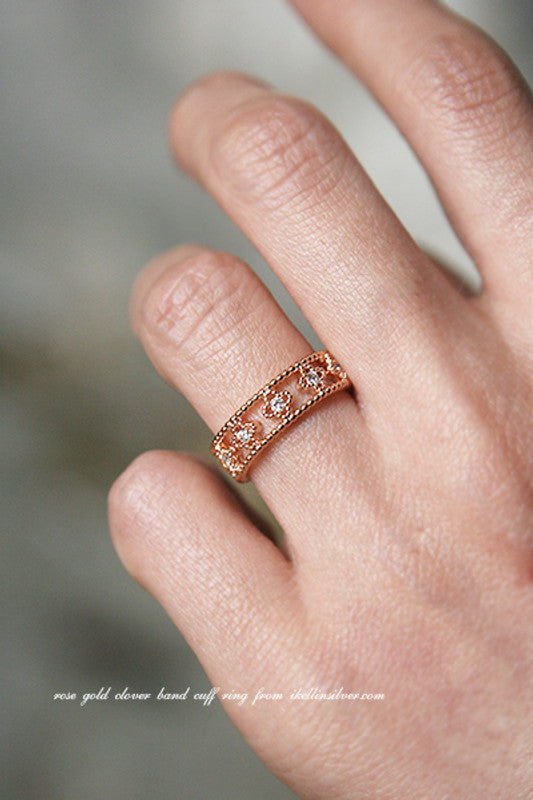 Clover Band Ring Cuff FR500