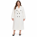 Women’s White Double-Breasted Long Winter Coat 134546 - XL