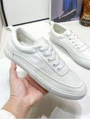 Mens Canvas Shoes Men Shoes Leather Comfortable Men Casual Sneakers Shoes   S537892 - TUZZUT Qatar Online Shopping