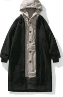 Women's Faux Lamb Wool Overcoat Hooded Cardigan Thick Jacket B-200481 - TUZZUT Qatar Online Shopping