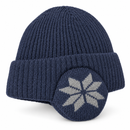 Ribbed Knit Ear-Flap Hat with Snowflake Detail B372611