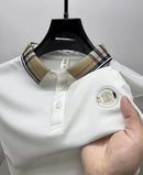 Men's Short Sleeve POLO Ice Silk Casual T-shirt B-314486 - TUZZUT Qatar Online Shopping