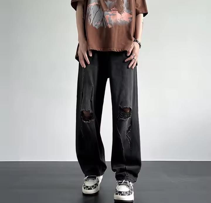 High Street Style Women's Jeans Loose Fit Straight Leg Trendy Vintage Distressed Trouser Casual Scene S4936920 High Street Style Women's Jeans Loose Fit Straight Leg Trendy Vintage Distressed Trouser Casual Scene S4936920