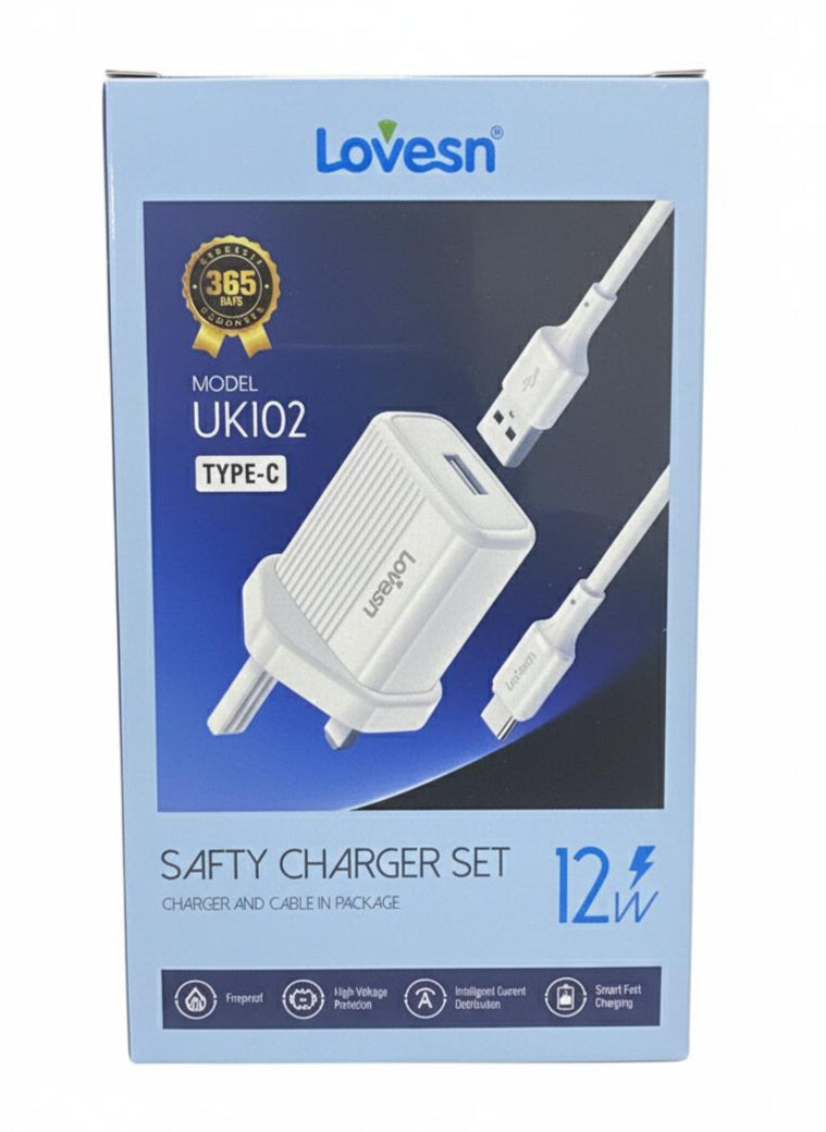 Lovens Home Safty Charger With Type C Cable UK102 Lovens Home Safty Charger With Type C Cable UK102