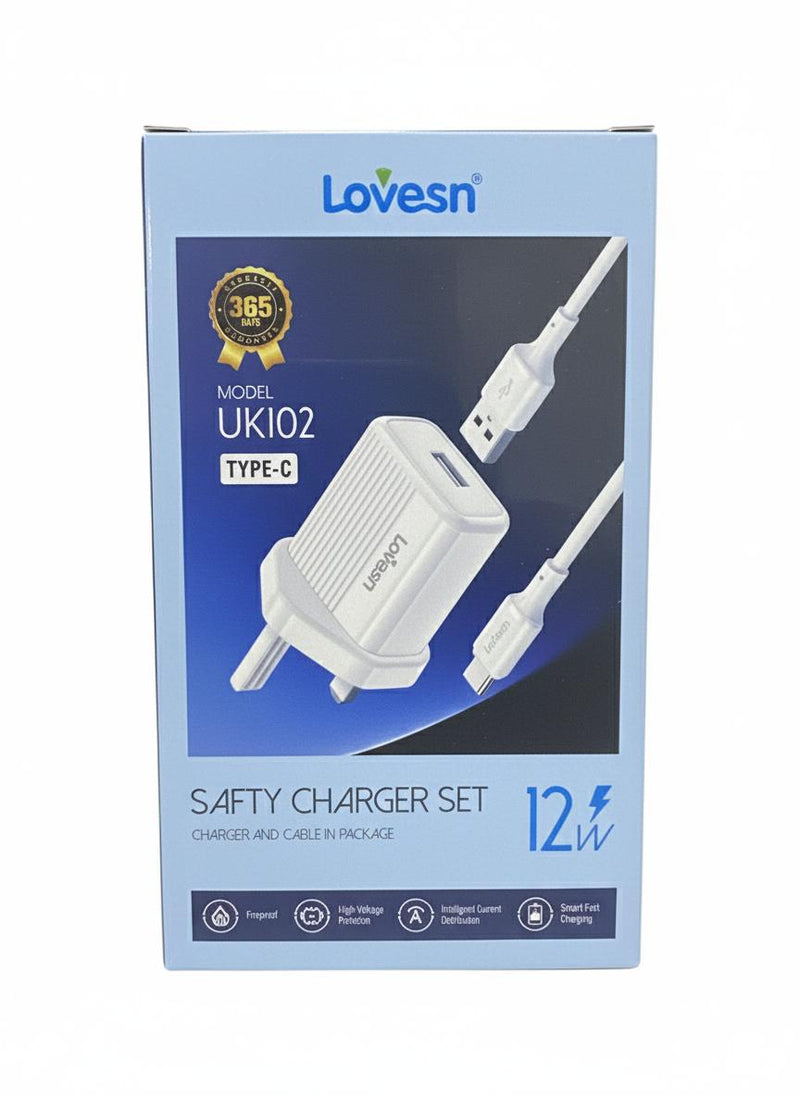Lovens Home Safty Charger With Type C Cable UK102 - TUZZUT Qatar Online Shopping