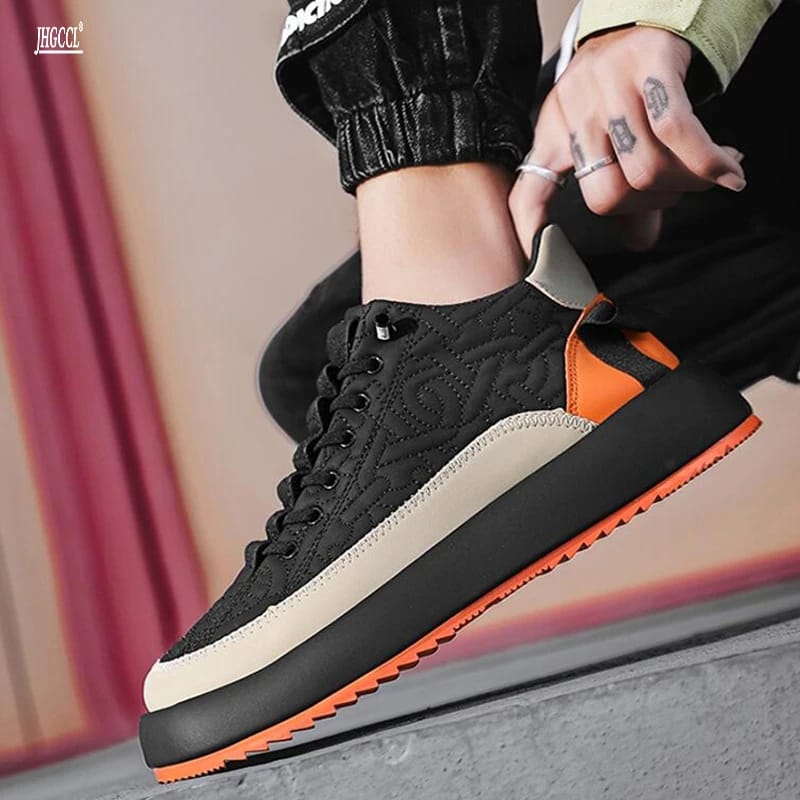 Men Vulcanized Sneakers Shoes Tennis Sports Slip-On Mix Color Good Quality Skateboarding Walking Shoes 43