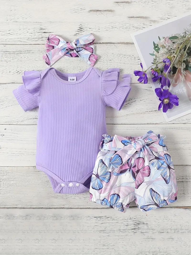 3pcs set for baby girls cute and stylish romper 432467 3pcs set for baby girls cute and stylish romper 432467