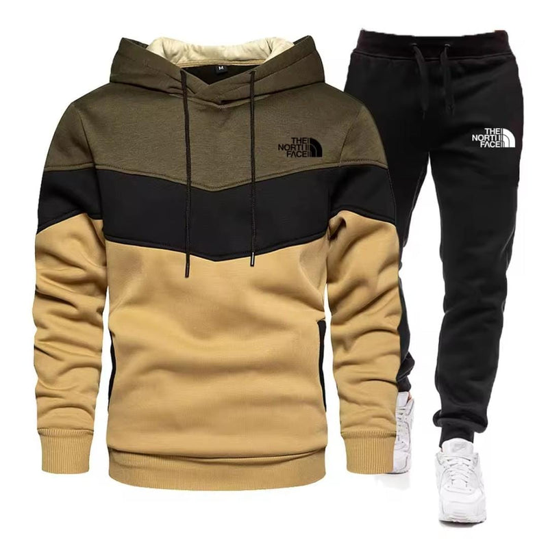 Men's Novelty Color Hoodie Sweatshirt and Pants Set S1135697