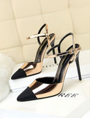 Two Tone Stiletto Heels Sandal HS86 - TUZZUT Qatar Online Shopping