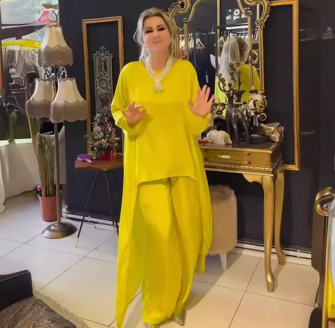 Women 2 Piece Set Wide Leg Pants Muslim Suit B-310161 Women 2 Piece Set Wide Leg Pants Muslim Suit B-310161