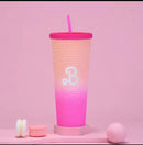 Straw Water Bottle Pink  701-800ml - TUZZUT Qatar Online Shopping