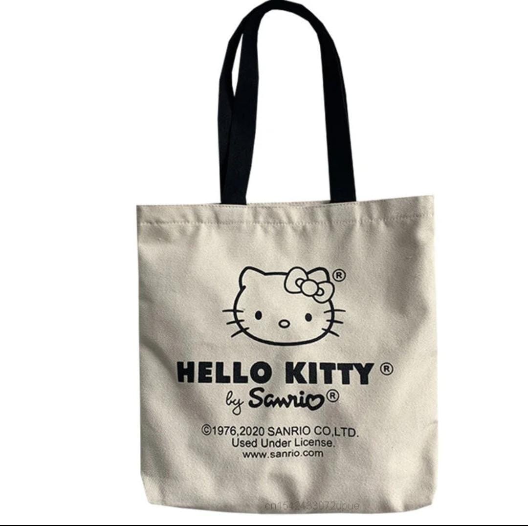 Senrio Hello kitty White Shoulder Canvas zipper Cute Female Tote Bag - S4769884 Senrio Hello kitty White Shoulder Canvas zipper Cute Female Tote Bag - S4769884