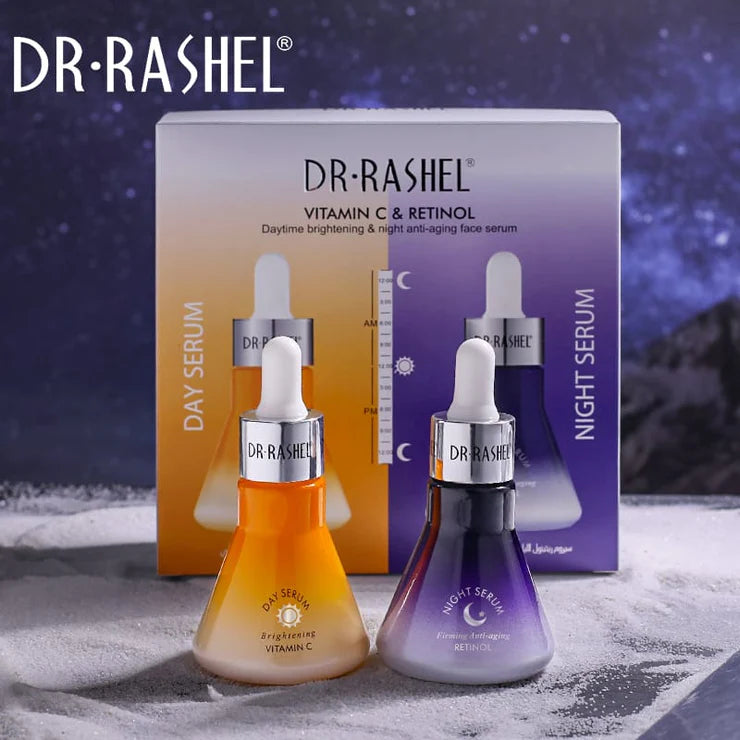 Dr.Rashel Vitamin C & Rentinol Day & Night Face Serum - Pack Of 2 - Day & Night Serum - Pack Of 2 DRL-1724 - Tuzzut.com Qatar Online Shopping