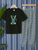 Girls Rabbit T-shirts and Pants Suit 2 Pieces Set   1589895 - TUZZUT Qatar Online Shopping