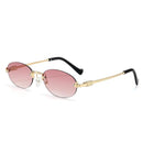 Oval Rimless Cut Edge sunglasses 90289 - TUZZUT Qatar Online Shopping