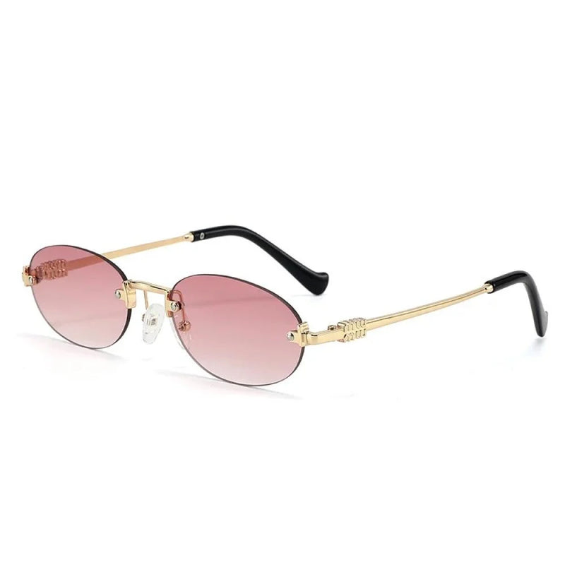 Oval Rimless Cut Edge sunglasses 90289 - TUZZUT Qatar Online Shopping