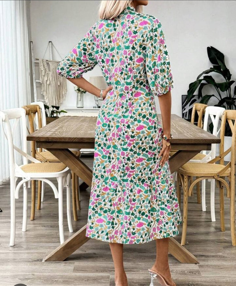 Women's Printed Half Sleeve Dress P-552614