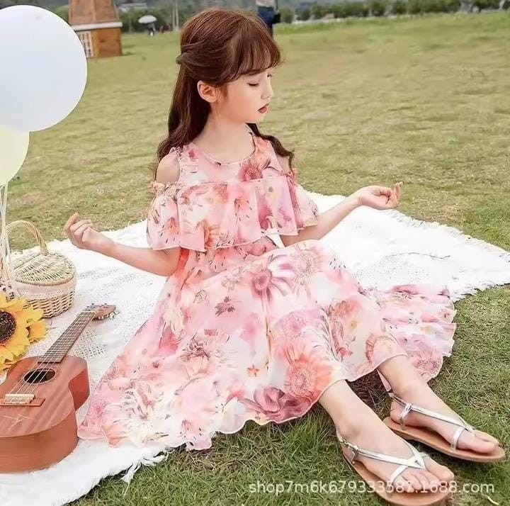Girls Stylish Floral Chiffon Princess Dress 526724 Girls Stylish Floral Chiffon Princess Dress 526724