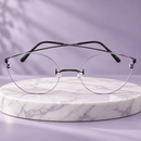 Lavender & Black Thin Metal Cat-Eye Eyeglasses-25