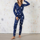 Sexy Butt Button Flap Bodycon Jumpsuit Women Christmas Pajamas Onesie Long Sleeve Bodysuit One Piece Xmas Romper   S4927145 - TUZZUT Qatar Online Shopping