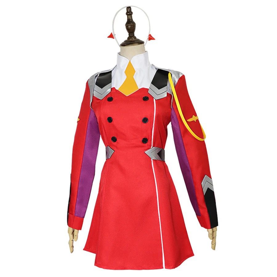 DARLING in the FRANXX Code002 Full Cosplay Costume Skirt Includes Black Stockings Wig Headdress Halloween Clothing For Women S S2080650 DARLING in the FRANXX Code002 Full Cosplay Costume Skirt Includes Black Stockings Wig Headdress Halloween Clothing For Women S S2080650