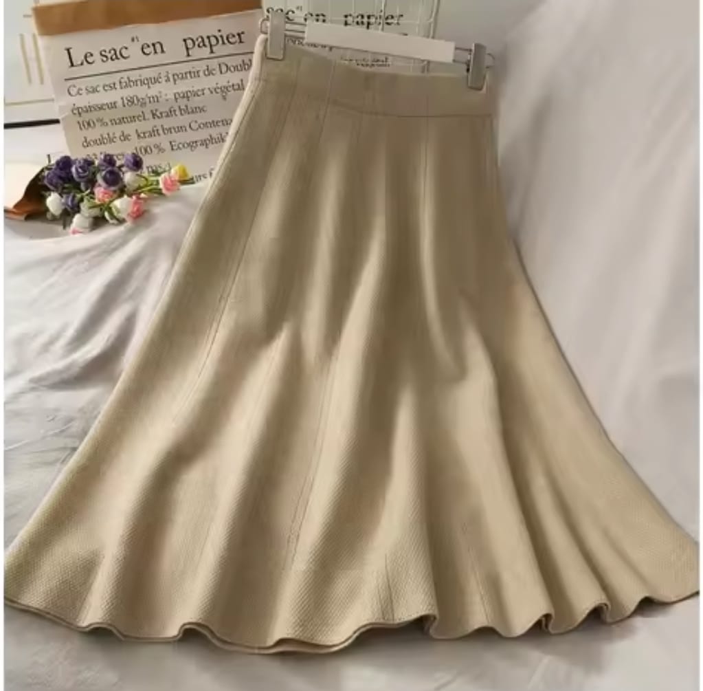 Autumn and Winter Sweater Pullover Knitted Half Skirt 58037 Autumn and Winter Sweater Pullover Knitted Half Skirt 58037